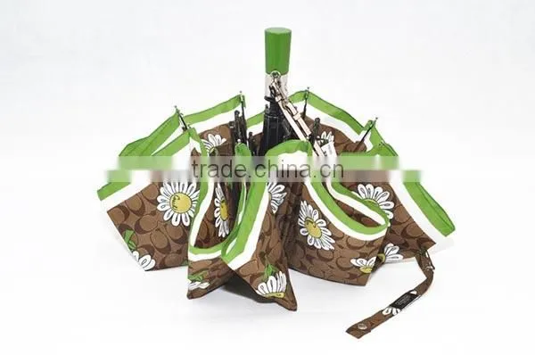 Hot Sell 3 Folding Umbrella ,made of Pongee Fabric With Auto Open Handle photo-4