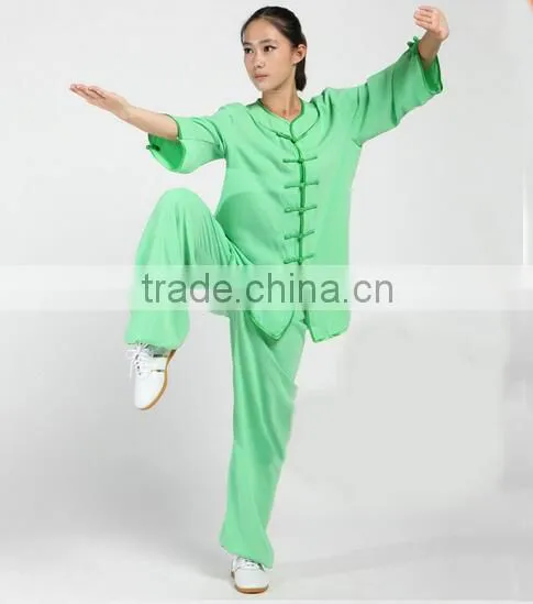 2016 Latest Cotton & Silk Tai Chi Uniforms Womens Girls Wushu Suit Daily Exercise Clothes photo-5