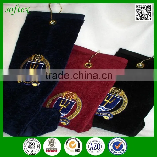 40x60cm 140g Age Group 100% Cotton Golf Towel Custom Logo With Embroidery photo-6