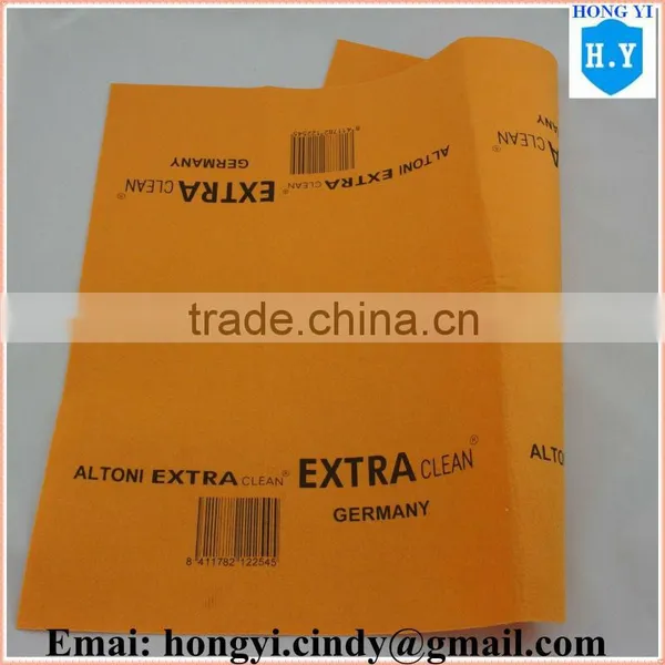 80%viscose, 20%polyester 50x70cm Logo Printed Germany Nonwoven Orange Super Absorbent Cloth for Floor Celaning Use photo-5