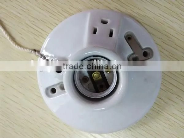 E27 Porcelain/Ceramic Lampholder with Switch