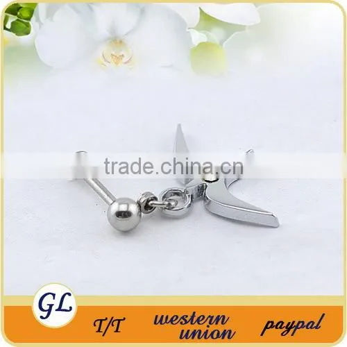 Stainless Steel and Crystal Lip Piercing Fashion Labret Stud Key Logo Labret Ring photo-6
