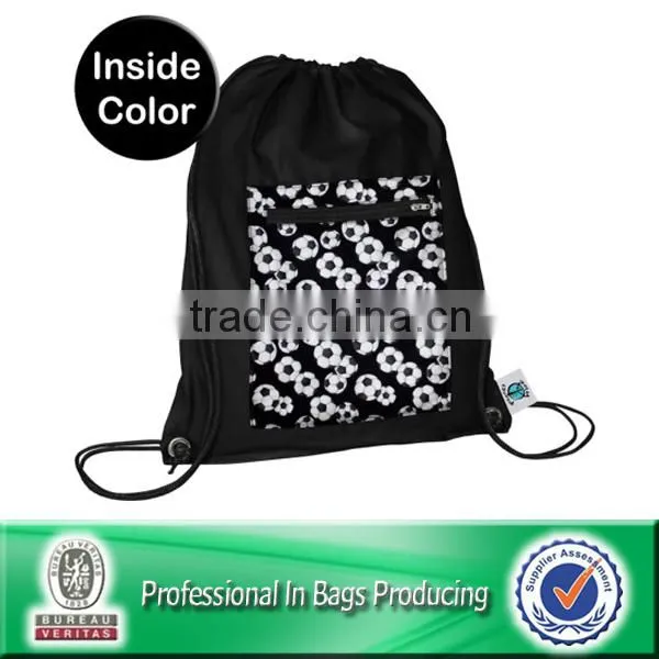 Small 210d Nylon Mesh Draw String Backpack Sport Sack photo-4