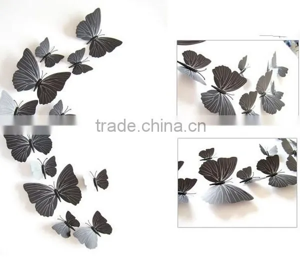12Pcs 3D Butterfly Sticker Art Design Decal Wall Home Decor Room Decoration photo-2