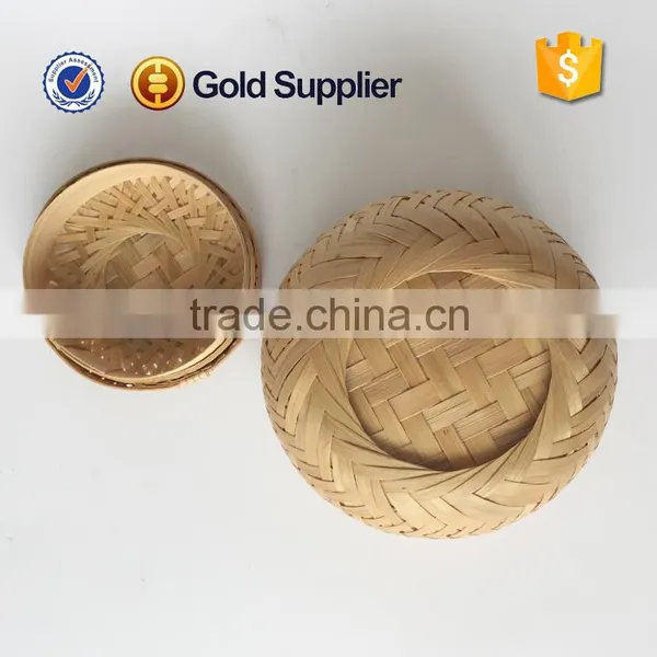 2016 High Quality Cheap Mini Round Bamboo Basket for Tea photo-2