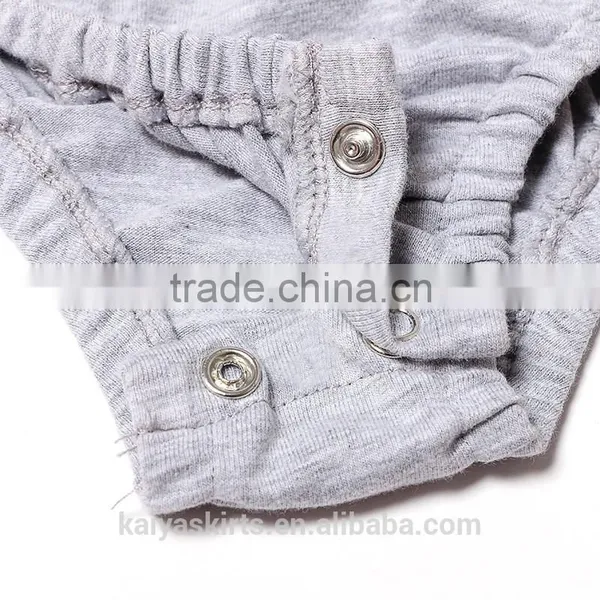 2016 Wholesale Safe and Comfortable Stylish Girl Cotton Grey Classical Baby Rompers photo-5
