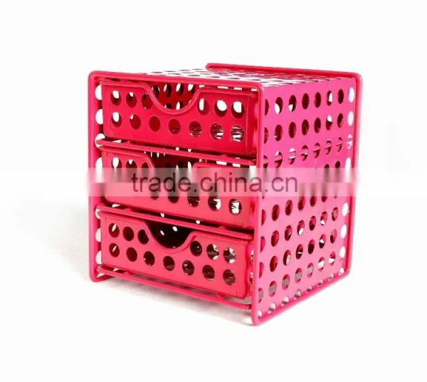 metal punched round hole small office table drawer