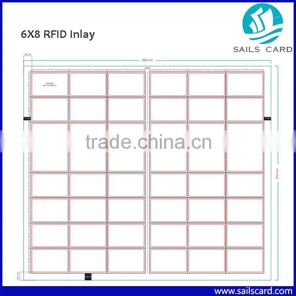 125khz LF 13.56mhz HF RFID Card Prelam RFID Smart Card Inlay
