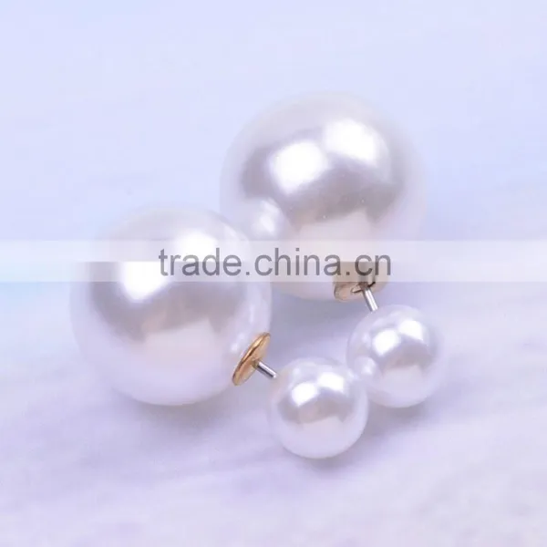 Wholesale Fashion Candy Color Jewelry Big Pearl Earrings New Arrival Double Pearl Pendientes Women's Trendy Stud Earrings photo-4