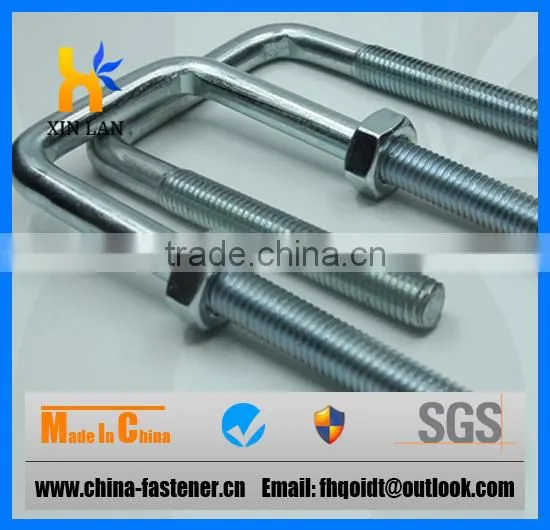Rubber Coated Stainless Steel U Bolts Square for Truck Chassis, U Bolt Pipe Clamp U-Bolt, Flat U Bolt With Washer and Nut