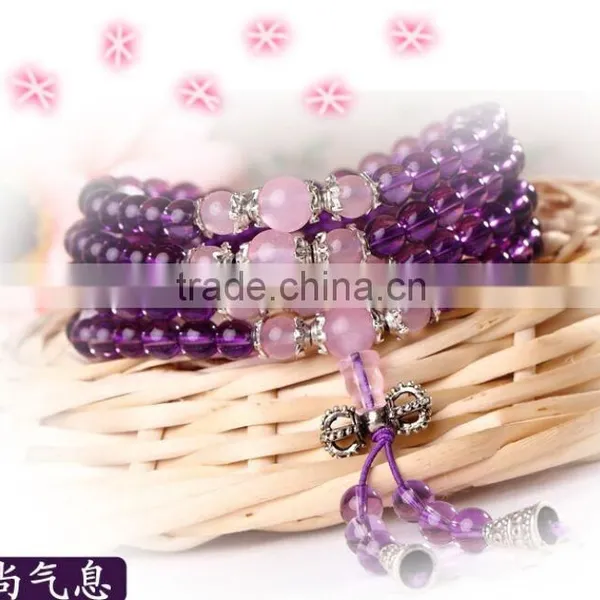 Amethystsmall Beaded Stretch Bracelet ,spiritual Bead Bracelet photo-3