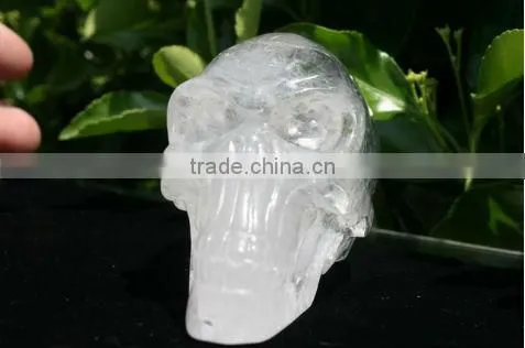Tianmai Beautiful Rock Crystal Skull Carving