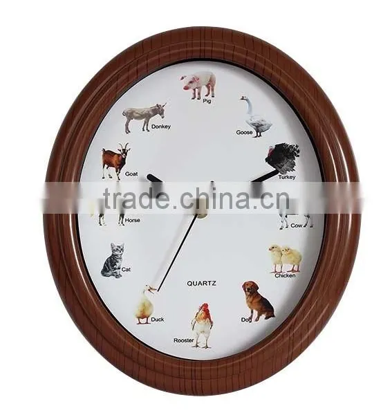Brown Wall Clock With Bird Sound photo-2