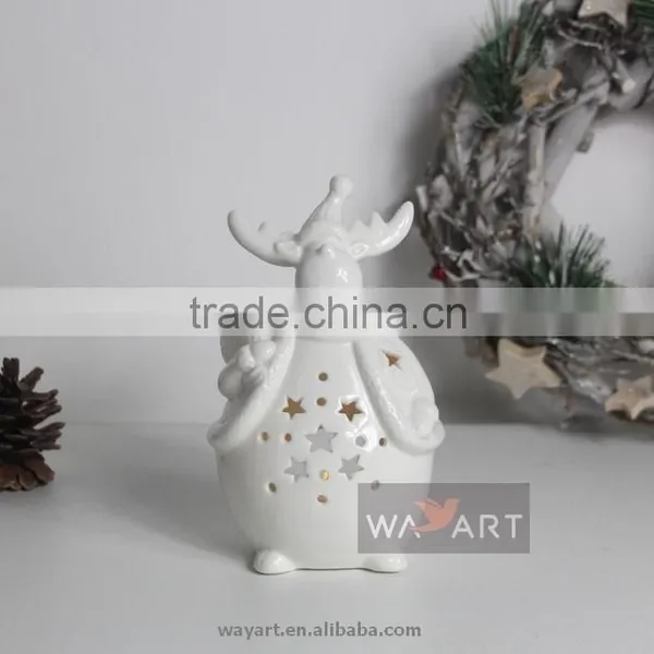 Ceramic Christmas Candle Holders With Reindeer Shaped photo-3