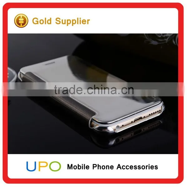 [UPO] Electroplating Folio Screen Wallet Book Clear View Mirror Flip Mobile Covers Case for IPhone 6 6s Plus photo-3