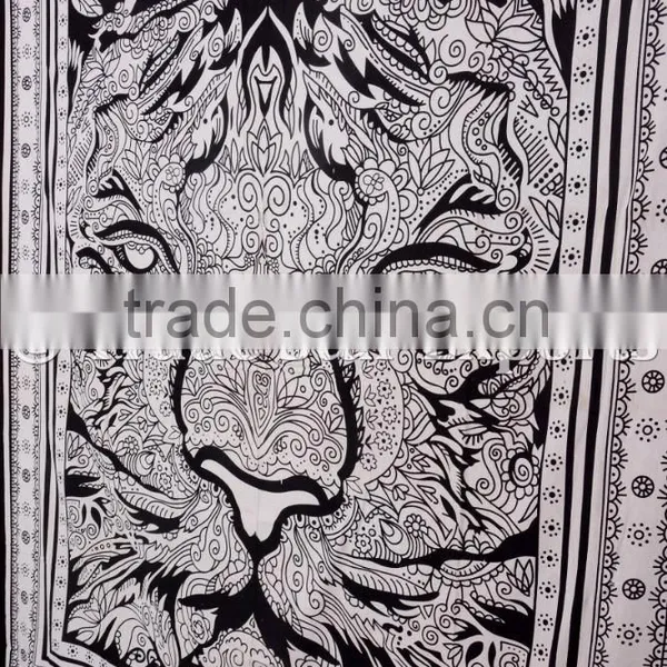 Indian Tiger Queen Bohmiean Bedding Hippie Psychedelic Home Decor Cotton Bedspread photo-4