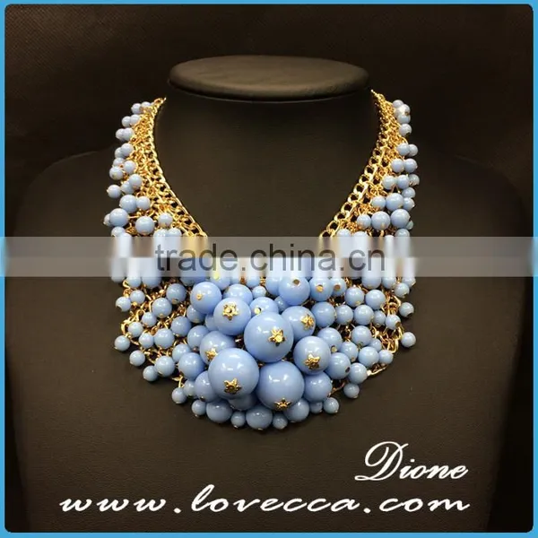 Green Beads Stones Luxury Bohemian Bib Collar Exaggerate Beaded Charms Necklace photo-3