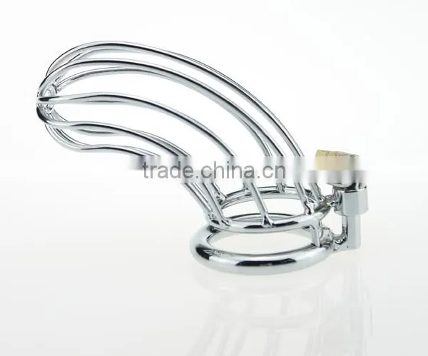 Girls Lock The Steel Anal Lock Penis Ring Sex Toy Chastity Cock Cage photo-2