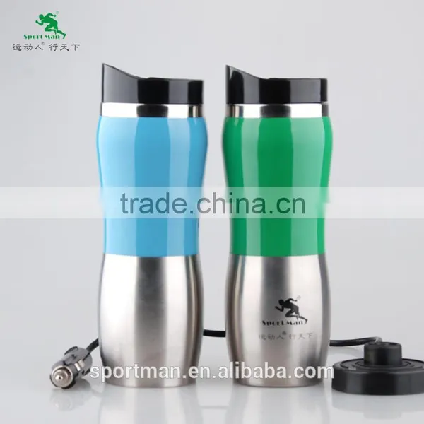 Auto Electronic Stainless Steel Tea Cup Heating Car Mug Special Handle&lid Design Water Mug
