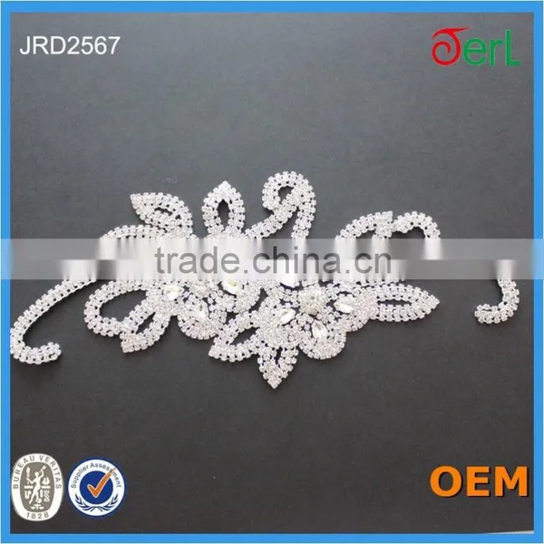 Hot Sale Cheap Crystal Applique for Wedding Rhinestone Applique photo-6
