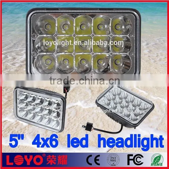 5 Inch 45w Round Sealed Beam Headlight 4x6 High Low Beam for Truck, Offroad Lighting