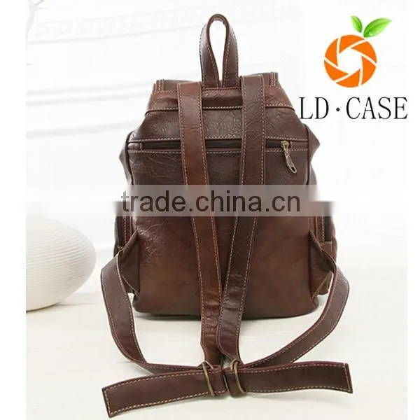 Good Price Fashion PU Leather Backpack Vintage School Backpack for College Students photo-3