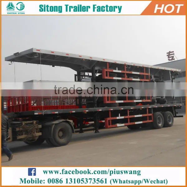 Inexpensive 20ft 40ft Flat Bed Semi-trailer High Quality Semi Tractor Trailer photo-6