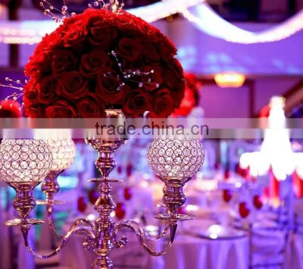 Hot!! Wedding Crystal Candelabra on Sale , Decorative Tall Wedding Candelabra Centerpiece, photo-3