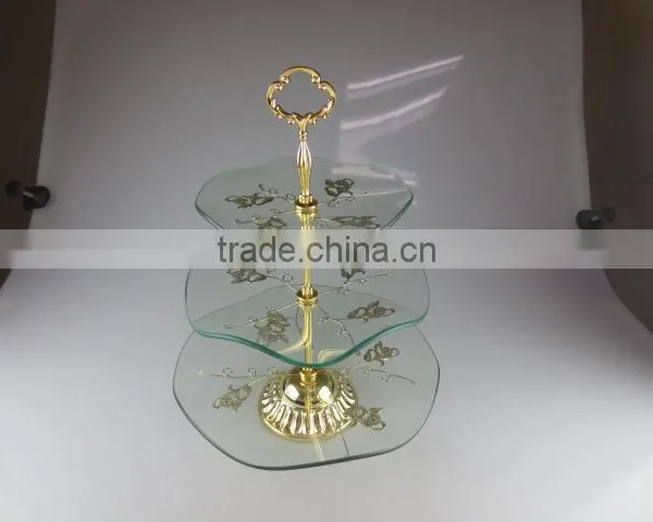 Wholesale 3 Tier Wedding Glass Cake Stand photo-2