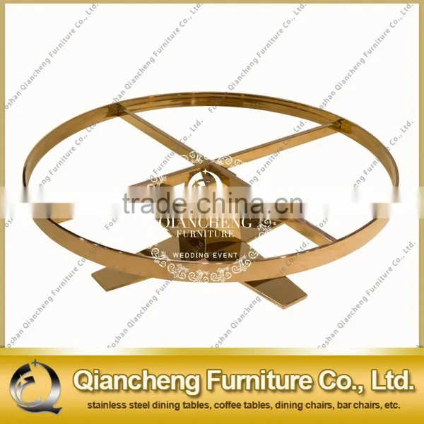 Round Gold Coffee Table Stainless Steel Luxury Living Room Furniture photo-2