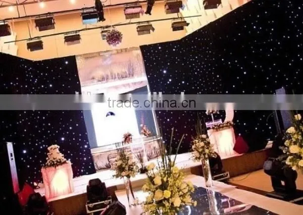 Black/white Fireproof Velvet Cloth Led Star Cloth Backdrop for Theater photo-5