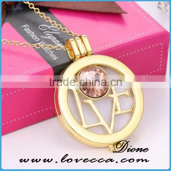 2017 Hot New Products Gold Locket Designs Diamond Diffuser Perfume Locket photo-2