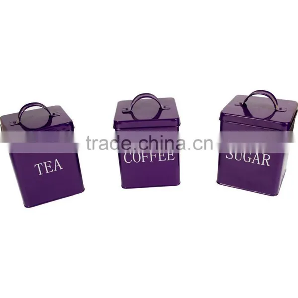 Square Kitchen Metal Sealed Coffee Tea Sugar Tin Canister photo-3