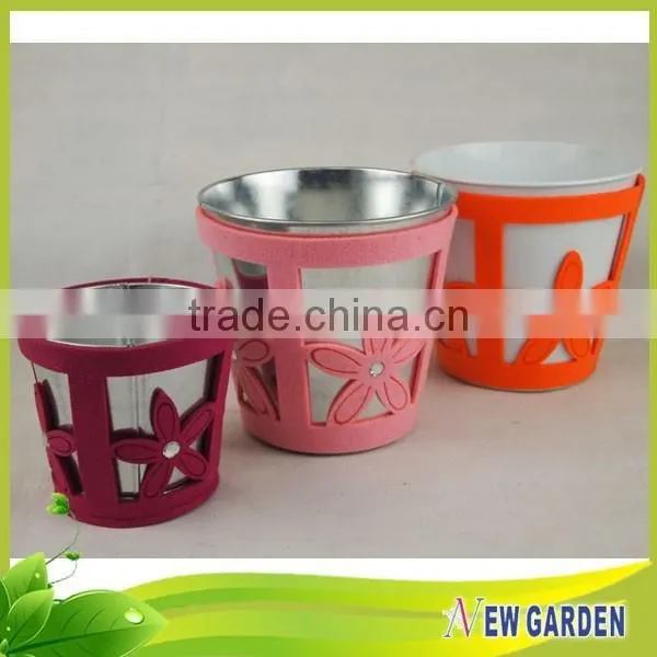 Home Furniture Flannelette And Iron Decorative Table Top Flower Vases photo-3
