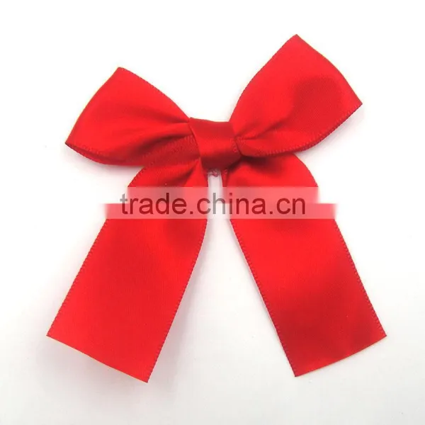 Handmade Simple Cheap Red Satin Bow for Gift Packing Box photo-2