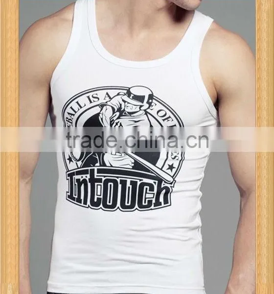 Good Quality Men Tank Top Printed Cheap Wholesale photo-3