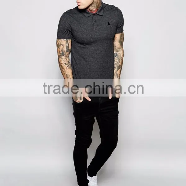 100% Cotton Yarn Dyed Men's Muscle Polo Shirt With Embroidery Design In Your Own Style Men's Short Sleeve Polo Shirts Stretch-Co photo-2