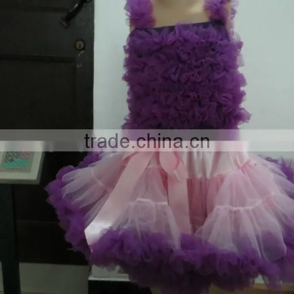 Purple Pettiskirt and Top Set Girls Petti Full Ruffled Petti Top and Fluffy Petti Skirts Set