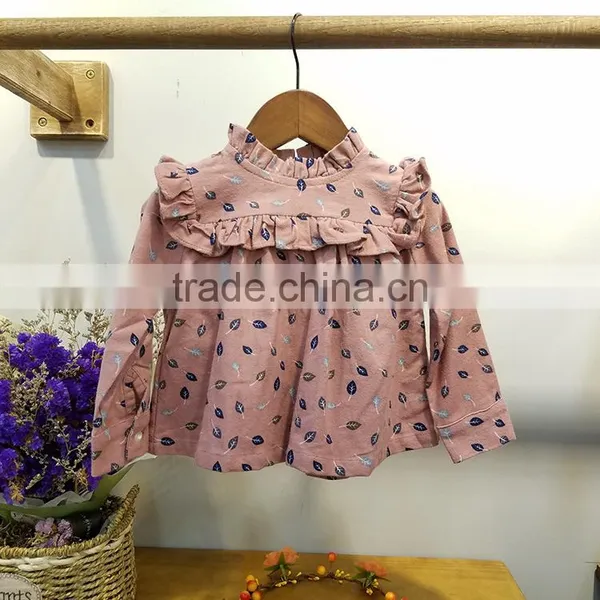 2-6 Years Wholesale 2017 Full Sleeve Autumn Cotton Print Girls Blouses photo-5