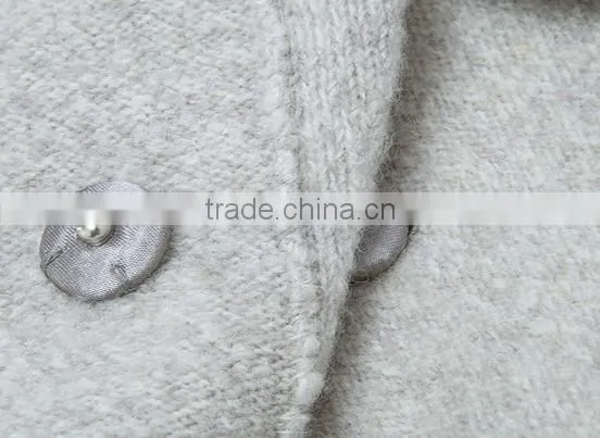 2018 Latest Fashion Lapel Collar Button Down Woolen Cardigan for Woman photo-5