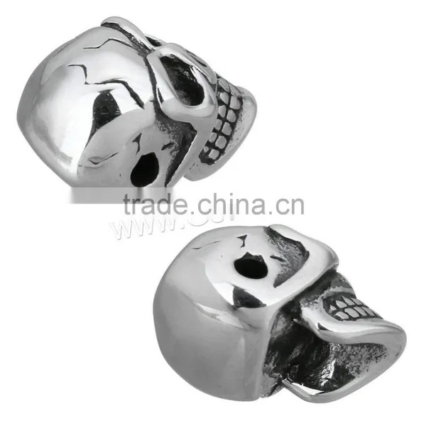 New Design Stainless Steel Skull Beads Charms Crossbones photo-5