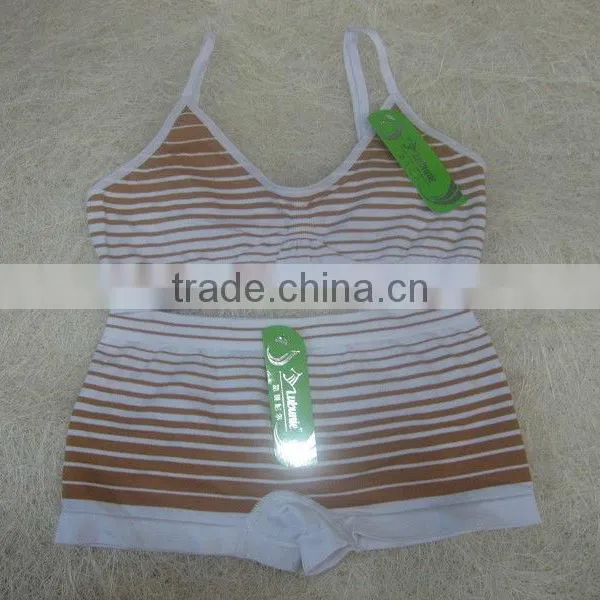 Lady's Seamless Underwear Set Nylon Cotton Spandex