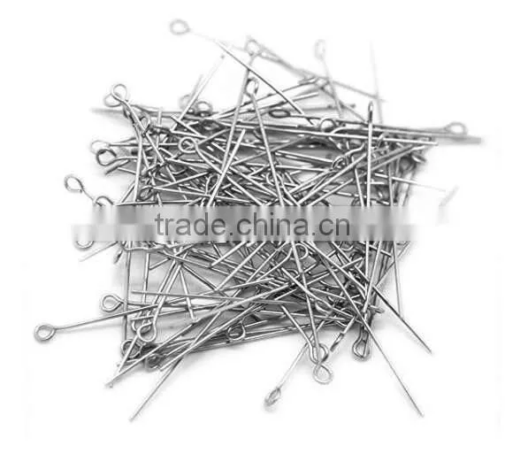 Stainless Steel DIY Jewelry Finding Silver Tone Wire Eye Pins Findings photo-3