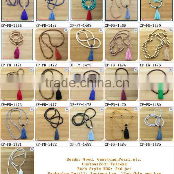 XP-PN-1486 Wholesale Freshwater Pearl Mala Beads Long Tassel Necklace photo-5