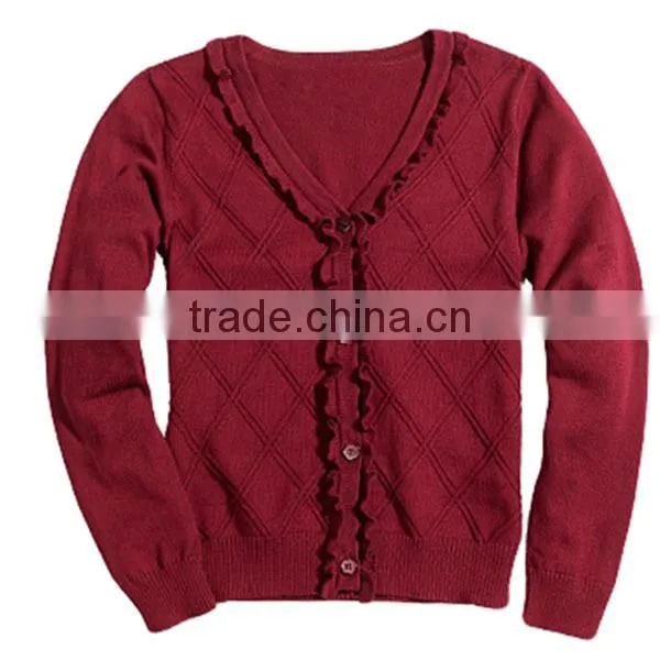Top Sell High Quality Design V Neck Wholesale School Uniform Children Sweater photo-3