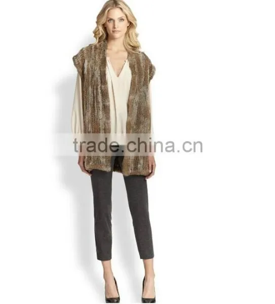 Made in China YR679 Hot Selling Women Winter Rabbit Vest/New Style Fashion Fur Vest photo-2