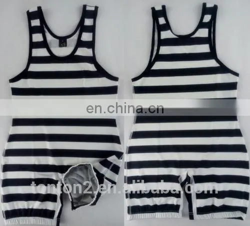 Striped Sublimation Blank Wrestling Singlets 5xl photo-6