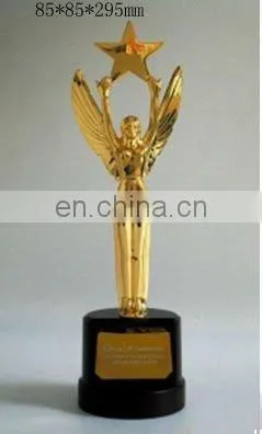 Metal Angel Figurine Holding Star for Home Decoration