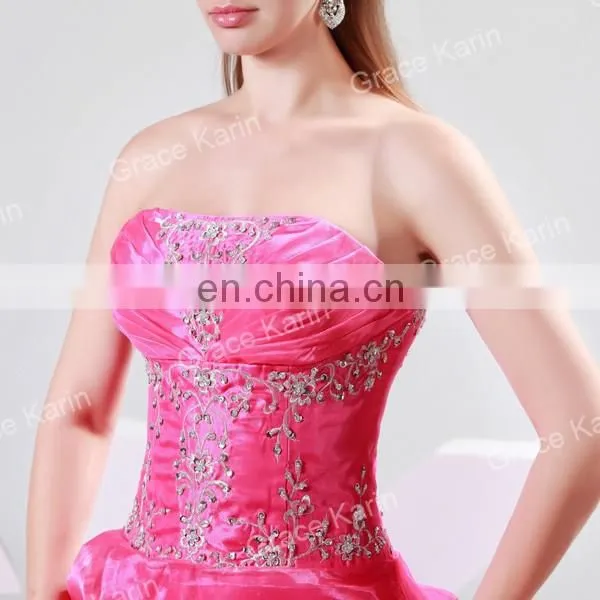 2015 Rose Red Elegant Long Wedding Dresses CL4482 photo-4