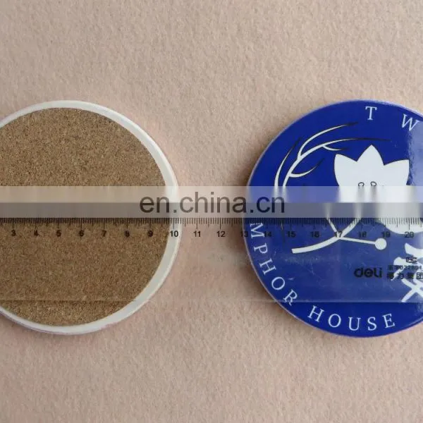 Waterproof Porcelain Coaster With Cork, Custom Design Round Ceramic Coaster photo-5